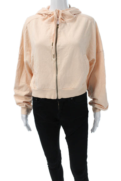 Young Fabulous & Broke Womens Full Zip Hoodie Pink Cotton Size M