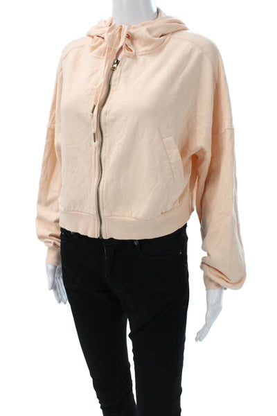Young Fabulous & Broke Womens Full Zip Hoodie Pink Cotton Size M