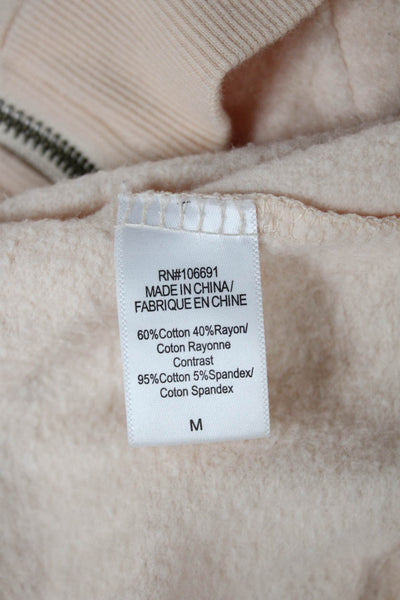 Young Fabulous & Broke Womens Full Zip Hoodie Pink Cotton Size M
