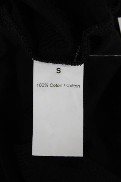 Sonia Rykiel Women Basic Black Cotton Boat Neck 3/4 Sleeve T-Shirt Size S