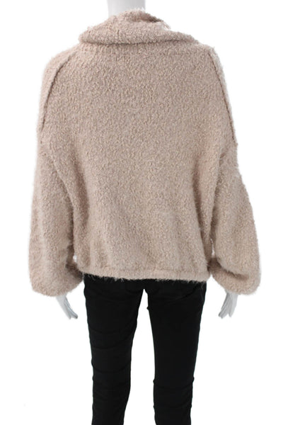 Young Fabulous & Broke Womens Cowl Neck Pullover Sweater Beige Polyester Size S