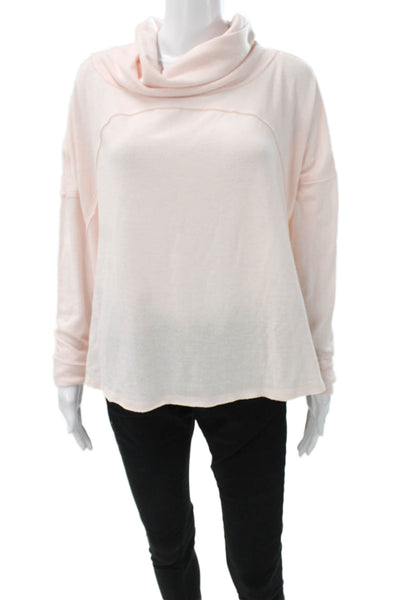 We The Free Womens Cowl Neck Long Sleeve Tunic Pink Polyester Size M