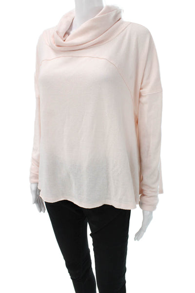 We The Free Womens Cowl Neck Long Sleeve Tunic Pink Polyester Size M