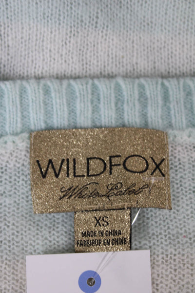Wildfox Womens White Striped Pullover Sweater Crewneck Short Sleeve Size XS