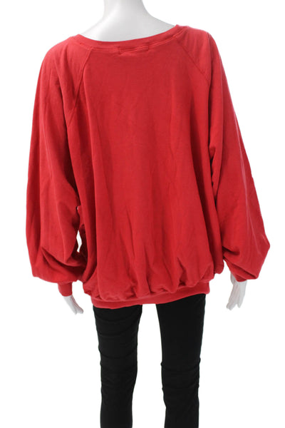 Polo Ralph Lauren Unisex Pullover Sweatshirt Red Cotton Long Sleeve Size L