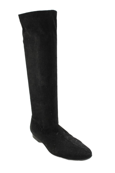 Donald J Pliner Womens Suede Knee High Pull On Boots Black Size 8 Medium