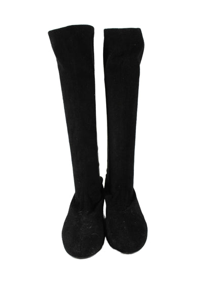 Donald J Pliner Womens Suede Knee High Pull On Boots Black Size 8 Medium
