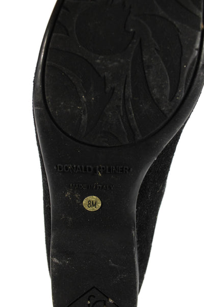 Donald J Pliner Womens Suede Knee High Pull On Boots Black Size 8 Medium