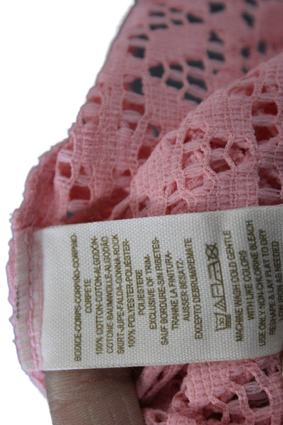 Free People Women Cropped Tank Pink Geometric Sleeveless Size S