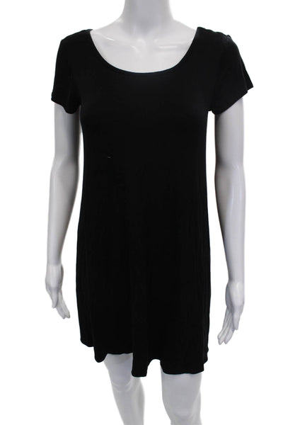 Socialite Womens T-Shirt Dress Black Short Sleeve Rayon Mini Size XS