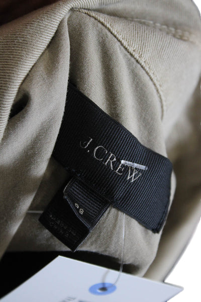 J Crew Womens Beige Cotton Military Jacket Button Long Sleeve Size PS
