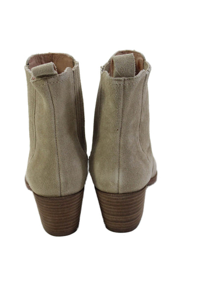 Madewell Womens Suede Pointed Toe Ankle Boots Shoes Beige Size 5.5