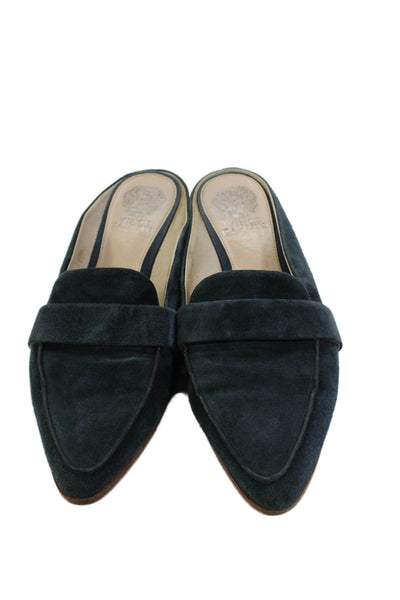 Vince Camuto Womens Suede Slide On Kirstie Mule Loafers Flats Blue Size 8 Medium