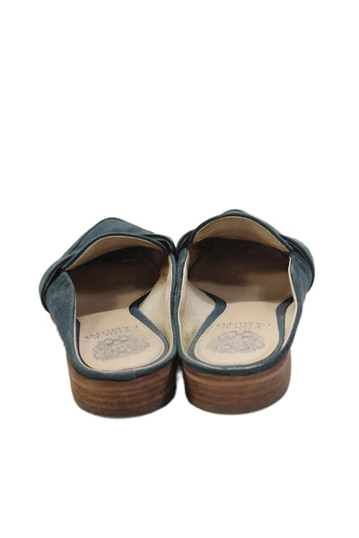 Vince Camuto Womens Suede Slide On Kirstie Mule Loafers Flats Blue Size 8 Medium