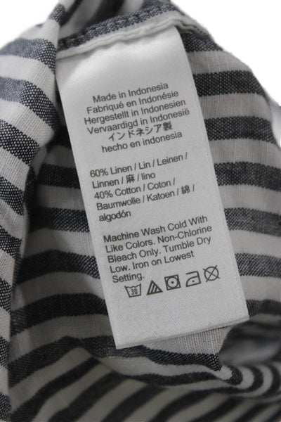 J Crew Womens Shirt Dress White Linen Collared Long Sleeve Button Size XS