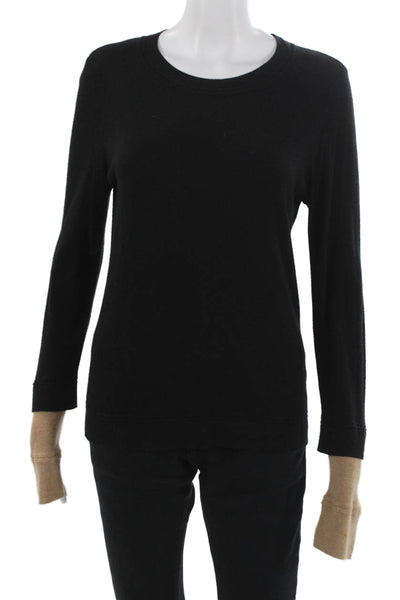 Rachel Roy Womens Pullover Sweater Black Crewneck Nylon Long Sleeve Size M