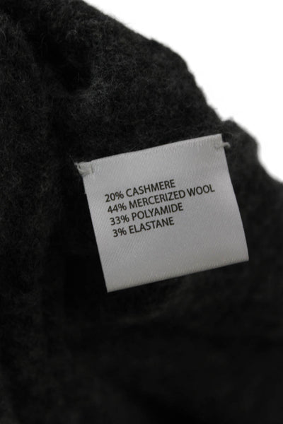 Hos Womens Pullover Cashmere Crew Neck Gray Long Sleeve Sweater Size S