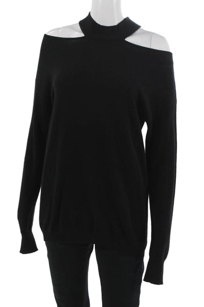 Autumn Cashmere Womens Pullover Cashmere Mock Neck Long Sleeve Black Size M