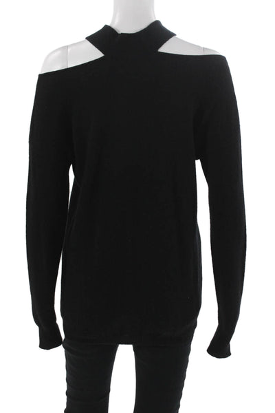 Autumn Cashmere Womens Pullover Cashmere Mock Neck Long Sleeve Black Size M