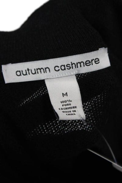 Autumn Cashmere Womens Pullover Cashmere Mock Neck Long Sleeve Black Size M