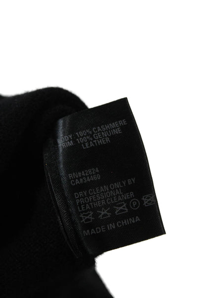 Veda Women Pullover Sweater Black Cashmere Collared Long Sleeve Size M