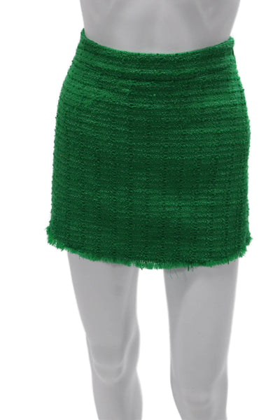 Zara Women Hot Pants Green Polyester Zip Size S