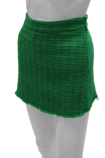 Zara Women Hot Pants Green Polyester Zip Size S