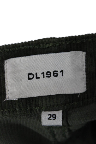 DL1961 Womens Cropped Green Cotton Blend Pants Size 29