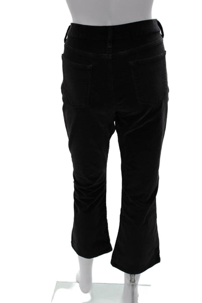 Frame Denim Womens Cropped Black Cotton Zip Pants Size 29