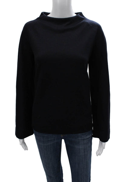 Fabiana Filippi Women Pullover Sweater Merino Wool Mock Neck Black Size M