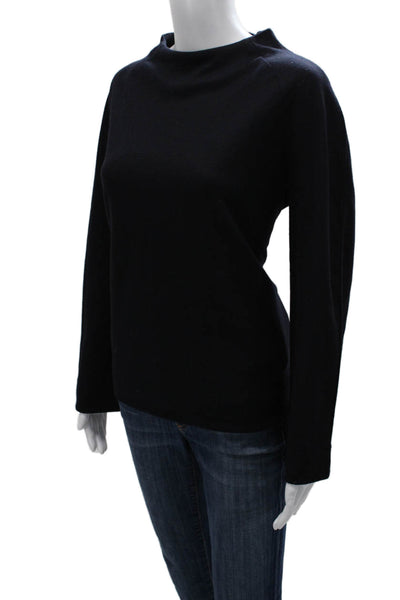 Fabiana Filippi Women Pullover Sweater Merino Wool Mock Neck Black Size M