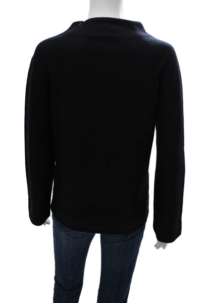 Fabiana Filippi Women Pullover Sweater Merino Wool Mock Neck Black Size M