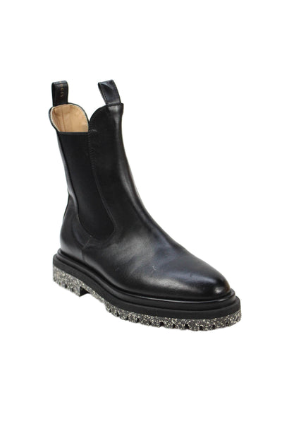 Dear Frances Womens Speckled Sole Slip On Ankle Boots Black Size 8