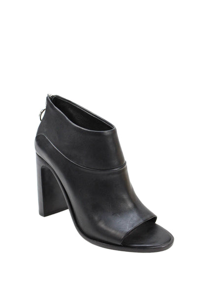 Rag & Bone Womens Leather Open Toe Bootie Heels Black Size 7