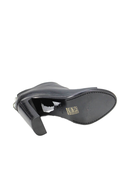 Rag & Bone Womens Leather Open Toe Bootie Heels Black Size 7