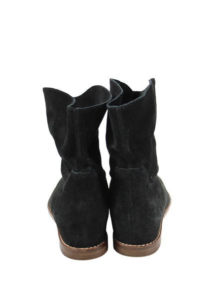 Vince Womens Suede Slip On Pointed Toe Ankle Boots Black Size 6.5