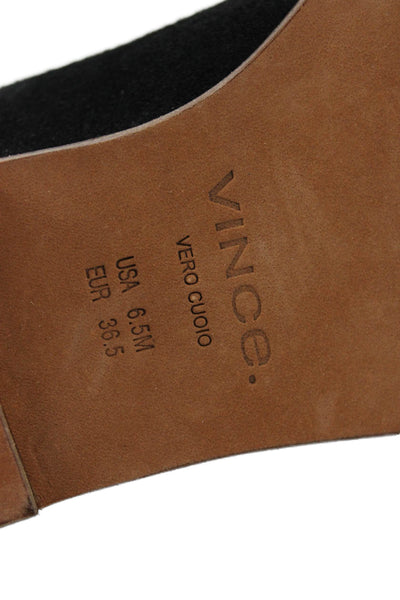 Vince Womens Suede Slip On Pointed Toe Ankle Boots Black Size 6.5