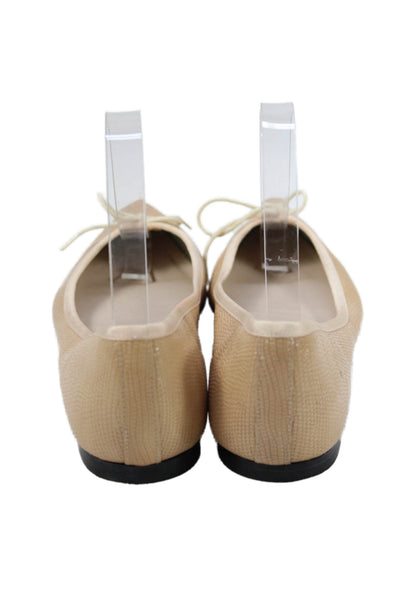 French Sole Womens Pointed Toe Flats Beige Size 10