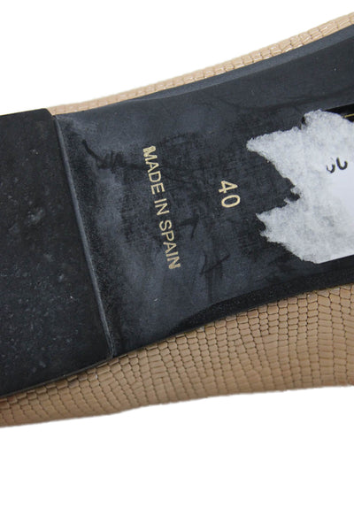 French Sole Womens Pointed Toe Flats Beige Size 10