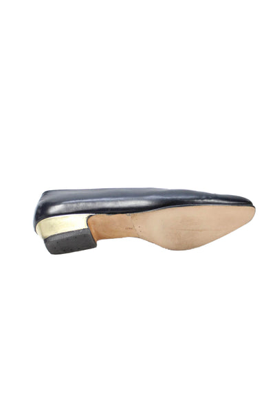 Salvatore Ferragamo Womens Leather Slip-On Ballet Flats Black Size 7