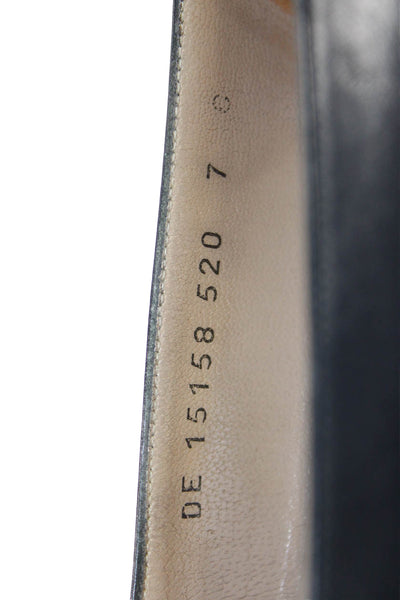 Salvatore Ferragamo Womens Leather Slip-On Ballet Flats Black Size 7