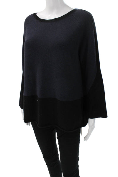 Bogner Womens Wool Boat Neck Pullover Long Sleeve Blue Size 12