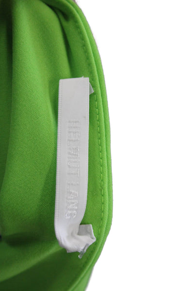 Helmut Lang Women Off Shoulder Green Polyester Blouse Long Sleeve Size S