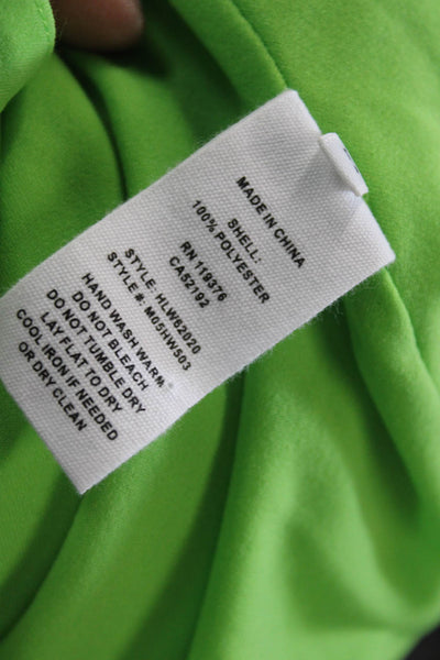 Helmut Lang Women Off Shoulder Green Polyester Blouse Long Sleeve Size S