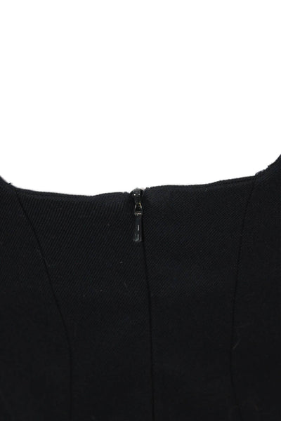 L'Agence Womens Bodycon Dress Black Sleeveless Crew Neck Zip Short Size 4