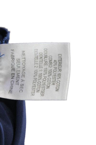 Sea New York Womens Blue Sheath Dress High Neck Knee Length Cotton Size 0