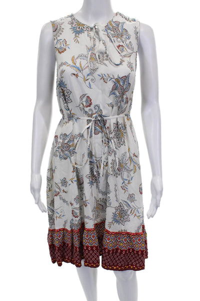 Beach Lunch Lounge Women White Floral Sundress Viscose Size XS