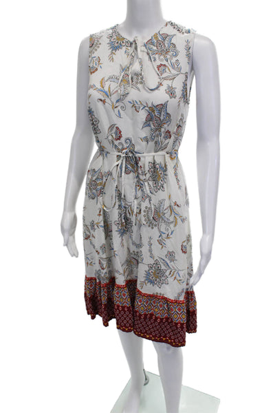 Beach Lunch Lounge Women White Floral Sundress Viscose Size XS