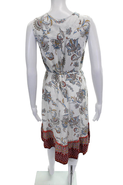 Beach Lunch Lounge Women White Floral Sundress Viscose Size XS