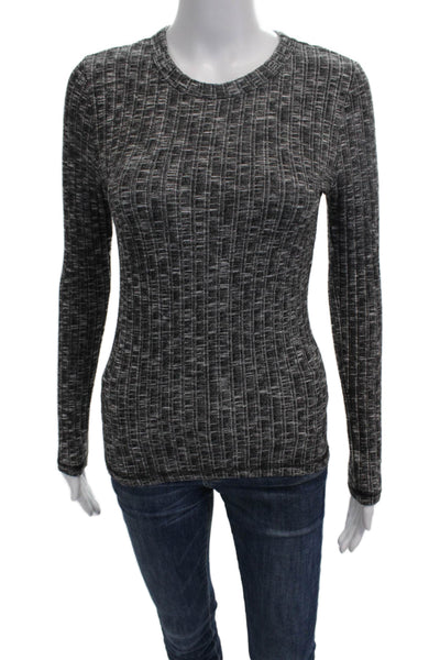 Michael Stars Women Basic Gray Rayon Long Sleeve Crew Neck T-Shirt Size XS